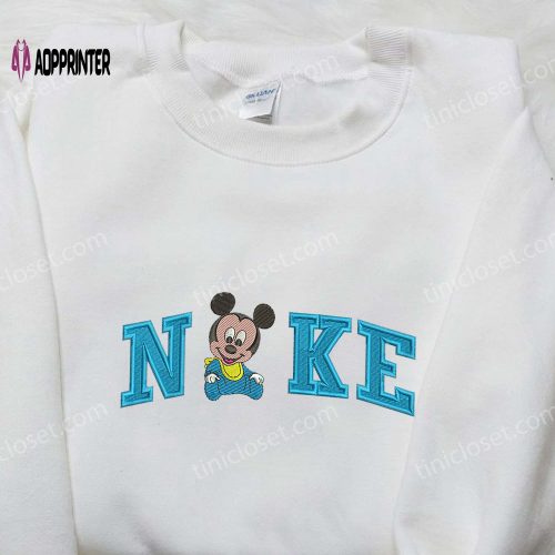 Baby Mickey Mouse x Nike Embroidered Shirt – Cartoon Disney Shirt