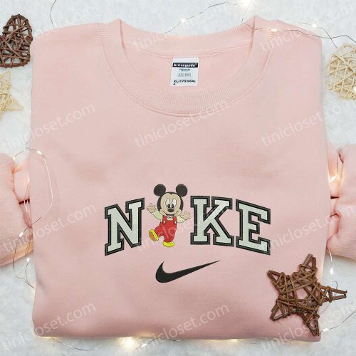 Baby Mickey x Nike Cartoon Embroidered Tshirt – Disney & Nike Inspired Shirt