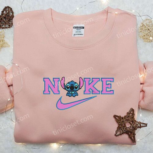 Baby Stitch x Nike Embroidered Sweatshirt Lilo and Stitch Shirt Nike Inspired Embroidery