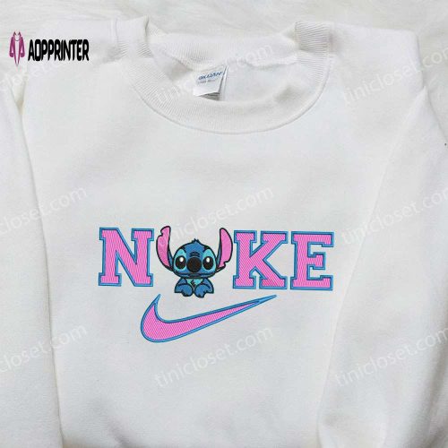 Baby Stitch x Nike Embroidered Sweatshirt Lilo and Stitch Shirt Nike Inspired Embroidery