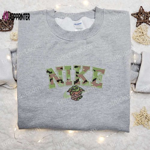 Baby Yoda Army x Nike Movie Embroidered Shirt – Star Wars Nike Inspired Tee