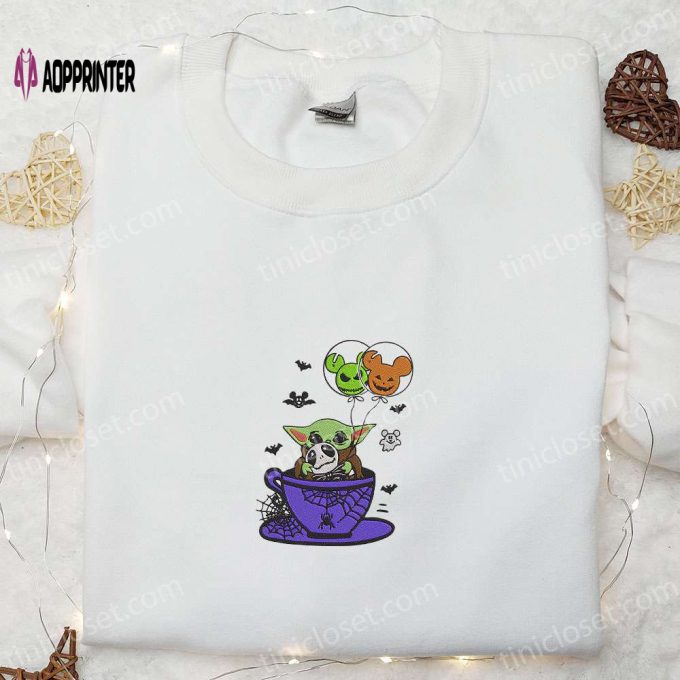 Disney Baby Yoda Jack Skellington Halloween Sweatshirt – Embroidered Balloon Hoodie & Shirt