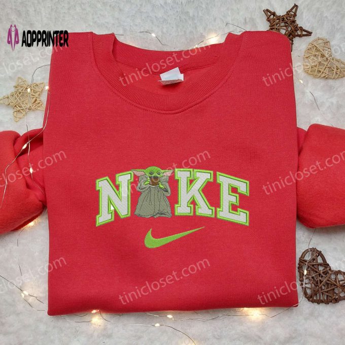 Nike Baby Yoda Woman Embroidered Shirt – Star Wars Swoosh Tee