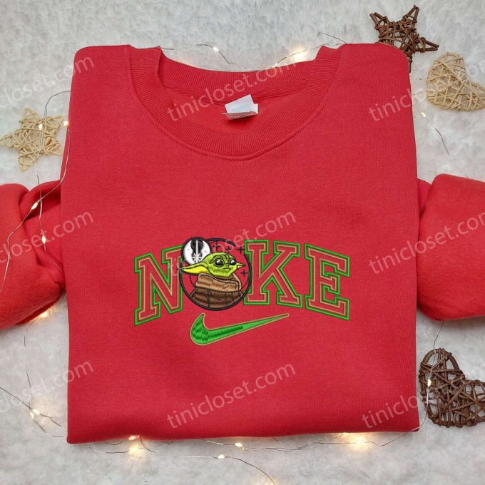 Baby Yoda x Nike Embroidered Shirt – Custom Star Wars Tee