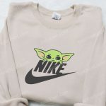 Baby Yoda x Nike Movie Embroidered Sweatshirt: Best Nike Inspired Shirt Perfect Family Gift