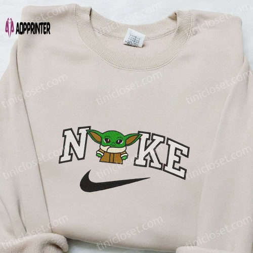 Baby Yoda x Nike Embroidered Hoodie: Star Wars & Nike Inspired Shirt