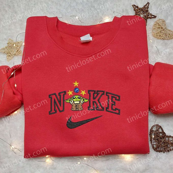 Baby Yoda x Nike Movie Embroidered Sweatshirt & Custom T-shirt: Best Birthday Gift Ideas