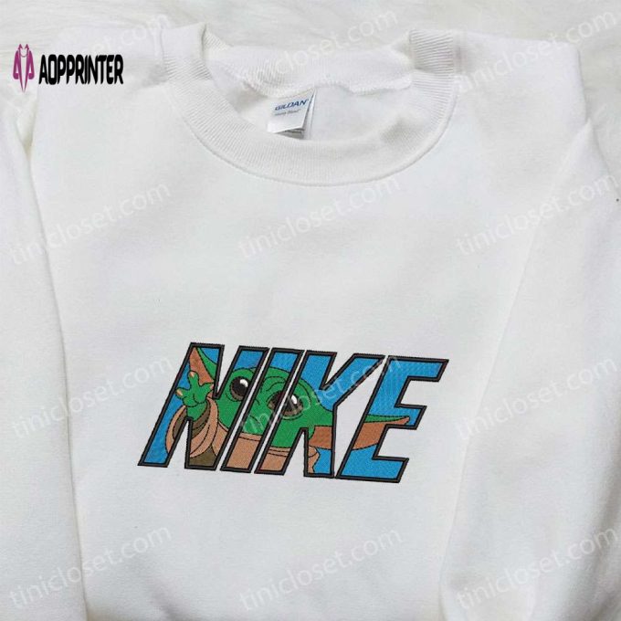 Baby Yoda x Nike Movie Embroidered Sweatshirt – Star Wars Inspired Shirt