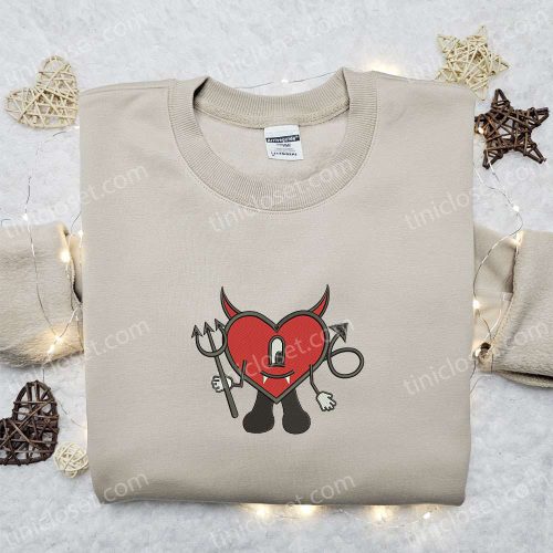 Bad Bunny Heart Devil Shirt & Halloween Hoodie: Perfect Family Gifts