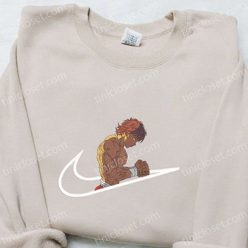 Baki Hanma x Nike Swoosh Anime Embroidered Shirt – Grappler Inspired Nike Shirt