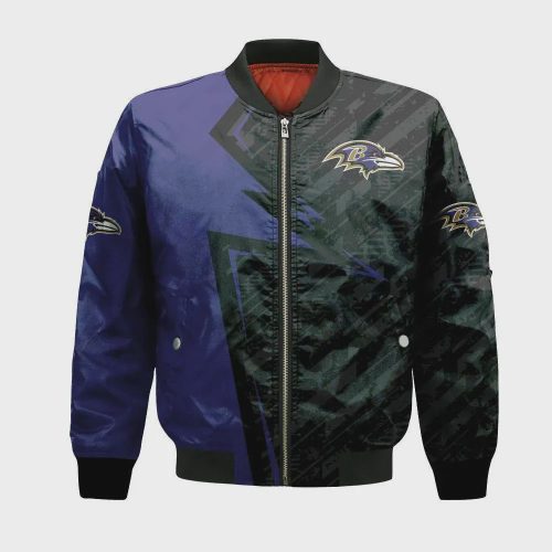 Baltimore Ravens Bomber Jacket 3D Printed Abstract Pattern Sport