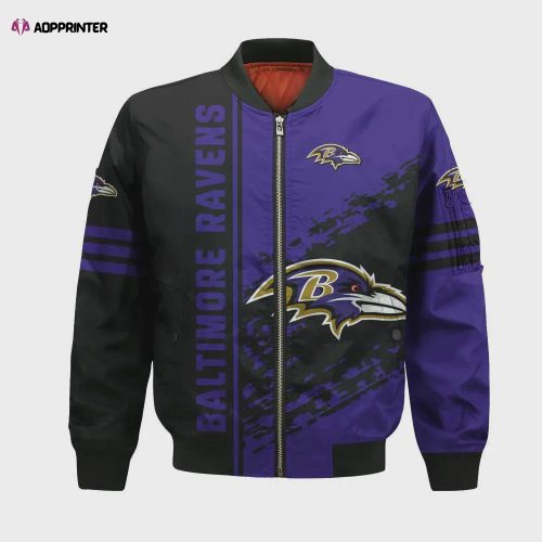 Baltimore Ravens Bomber Jacket 3D Printed Sport Style Keep Go on