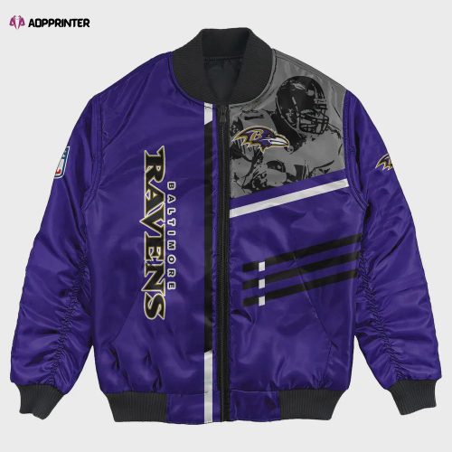 Baltimore Ravens Bomber Jacket 3D Printed Camouflage Vintage