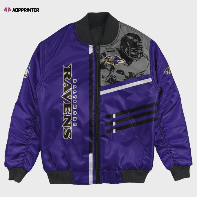 Baltimore Ravens Bomber Jacket 3D Printed Personalized Football For Fan