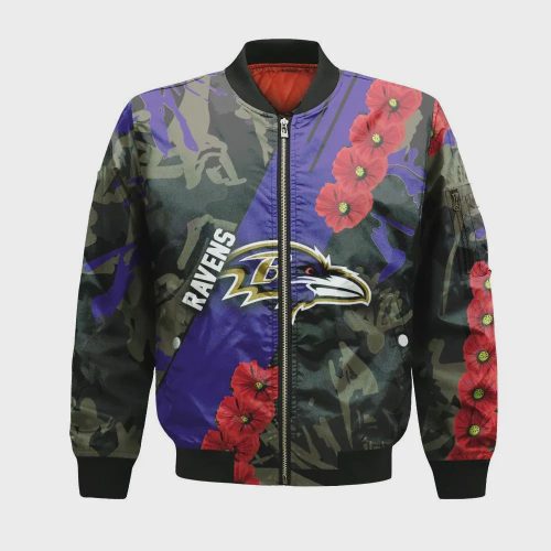 Baltimore Ravens Bomber Jacket 3D Printed Sport Style Keep Go on