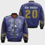 Baltimore Ravens Ed Reed Pattern Bomber Jacket – Navy Blue