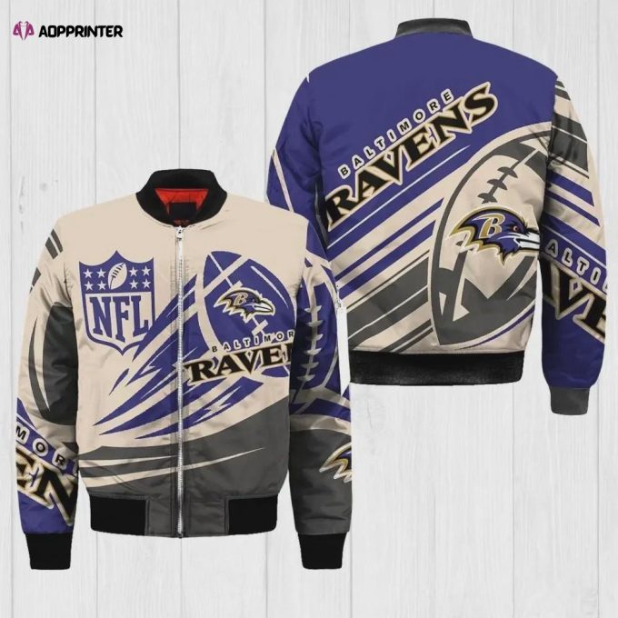 Baltimore Ravens Logo Pattern Bomber Jacket