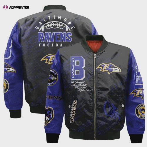 Detroit Lions Logo Pattern Bomber Jacket – Blue