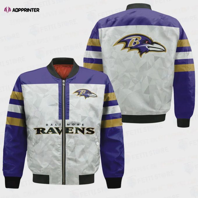 Baltimore Ravens NFL 2023 Starter Thursday Night Gridiron Raglan Unisex Bomber Jacket V6