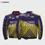 Baltimore Ravens Team Logo Pattern Bomber Jacket – Purple And Yellow