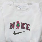 Barney x Nike Cartoon Embroidered Shirt – Fun & Stylish Barney and Friends Inspired Nike Shirt