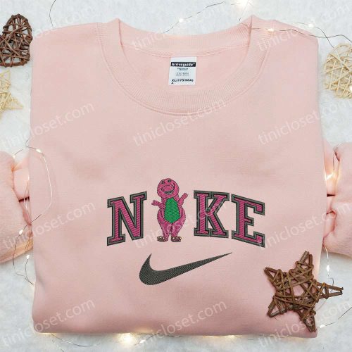 Barney x Nike Cartoon Embroidered Shirt – Fun & Stylish Collaboration