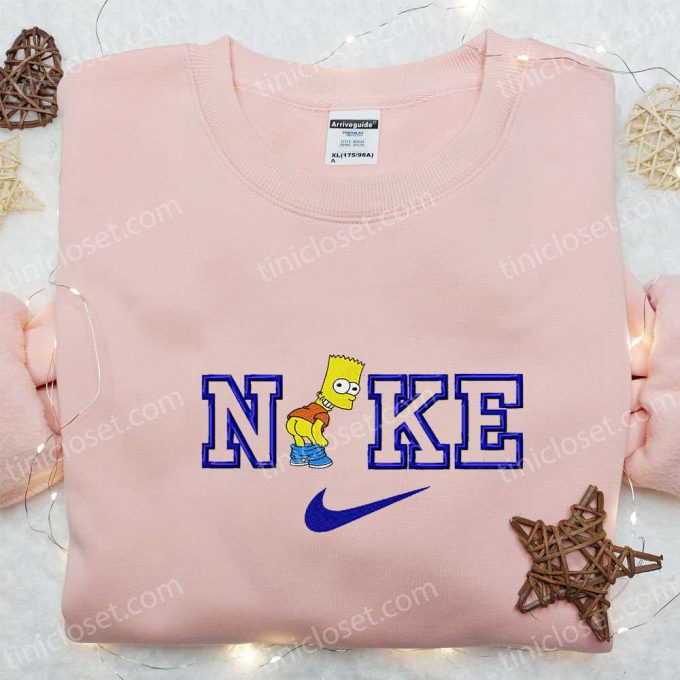 Bart Simpson x Nike Cartoon Embroidered Shirt – Best Birthday Gift Nike Inspired Design