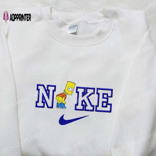 Bart Simpson x Nike Cartoon Embroidered Shirt – Best Birthday Gift Nike Inspired Design