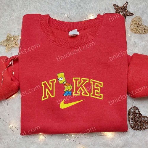 Bart Simpson x Nike Cartoon Embroidered Tshirt: Best Nike Inspired Shirt for Birthday Gifts