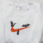 Nike Inspired Bat x Swoosh Embroidered Sweatshirt: Best Halloween Gift for Family