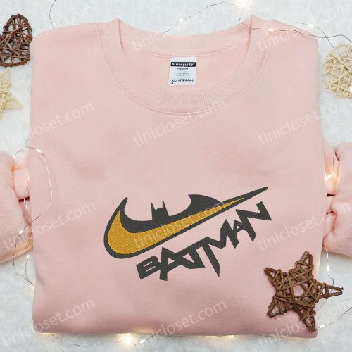 Batman x Swoosh Movie Embroidered Sweatshirt: Best DC Cinematic Universe Shirt for Family