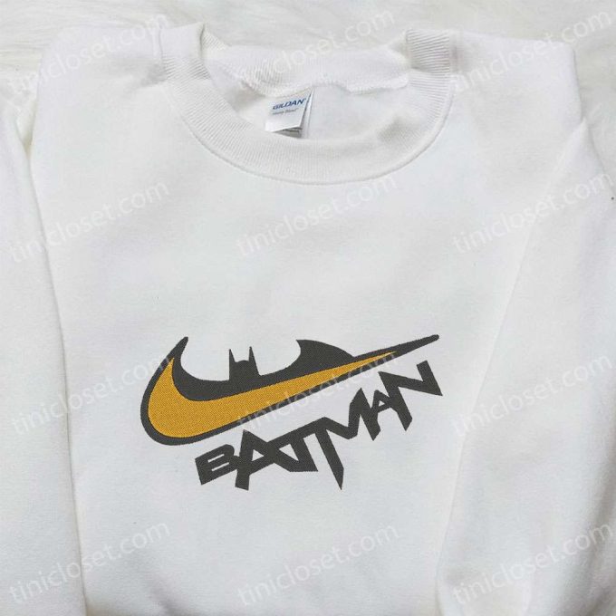 Batman x Swoosh Movie Embroidered Sweatshirt: Best DC Cinematic Universe Shirt for Family