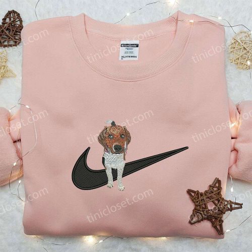 Beagle Dog x Nike Embroidered Shirt: Animal-themed Custom Nike Apparel