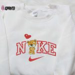 Nike Bear Balloon Heart x Swoosh Embroidered Shirt – Cartoon Design for a Stylish Look