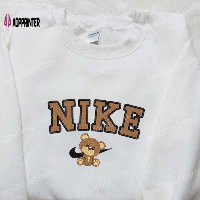 Bear x Nike Cartoon Embroidered Tshirt: Best Nike-Inspired Birthday Gift Idea