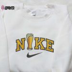 Swoosh Nike Beer Cup Embroidered Shirt – Alcohol Drink & Nike Logo Design