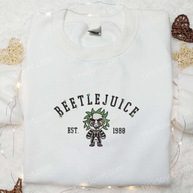 Beetlejuice Est 1988 Embroidered Shirt: Best Horror Movie Halloween Gift for Family