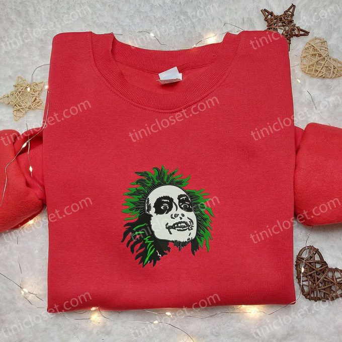 Beetlejuice Head Embroidered Shirt: Best Horror Movie Halloween Gift for Family