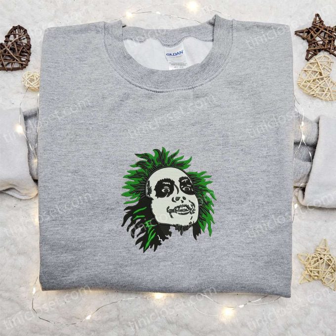 Beetlejuice Head Embroidered Shirt: Best Horror Movie Halloween Gift for Family