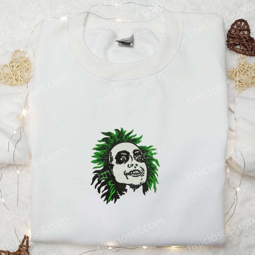 Beetlejuice Head Embroidered Shirt: Best Horror Movie Gift for Halloween – Perfect for Family