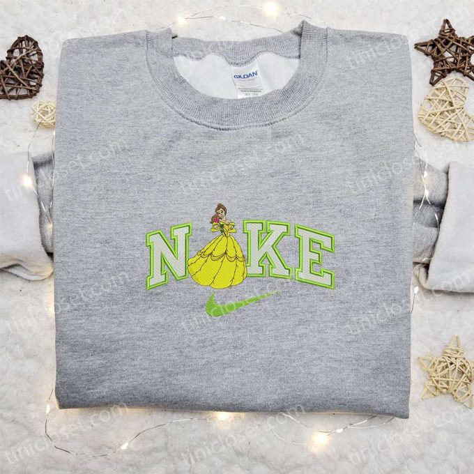 Cartoon Embroidered Shirt: Belle x Nike Inspired Best Family Gift Ideas