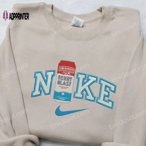 Swoosh Nike Beer Cup Embroidered Shirt – Alcohol Drink & Nike Logo Design