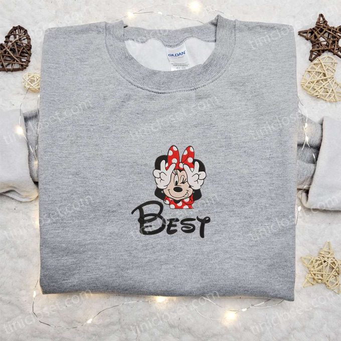 Best Friend Minnie Embroidered Shirt – Disney Characters Gift Idea