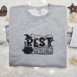 Spook-tacular Witches Embroidered Shirt: Best Halloween Gift for Family