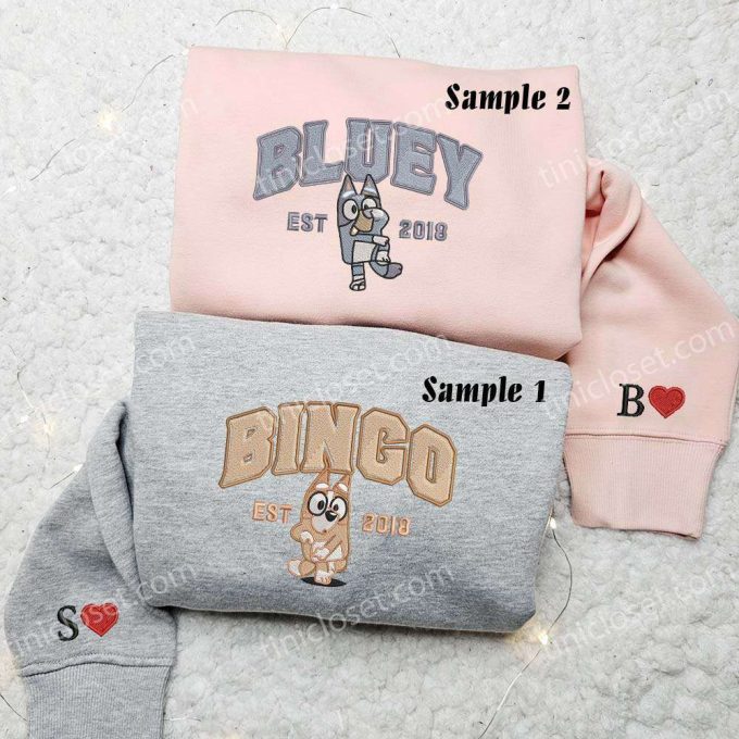 Bingo and Bluey Est 2018 Embroidered Shirt: Stylish and Durable Fashion Statement