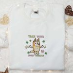 Lucky Charm Embroidered Shirt Bluey Cartoon Hoodie: Saint Patrick’s Day Gift Ideas