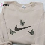 Black Butterfly x Nike Embroidered Shirt – Custom Inspired Design