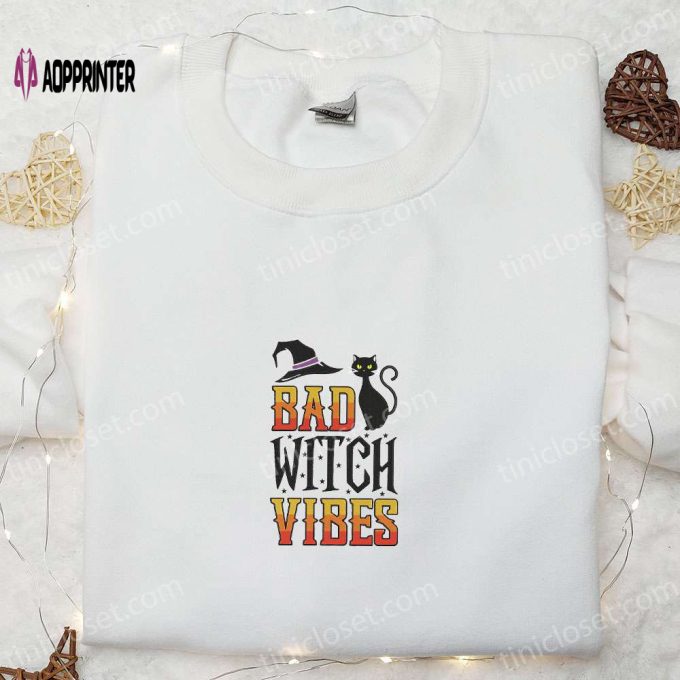 Spooky Black Cat Witch Halloween Sweatshirt – Best Family Gifts