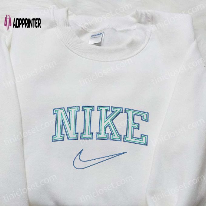 Blue Double Line Nike Logo Embroidered Shirt & Hoodie – Premium Sports Apparel