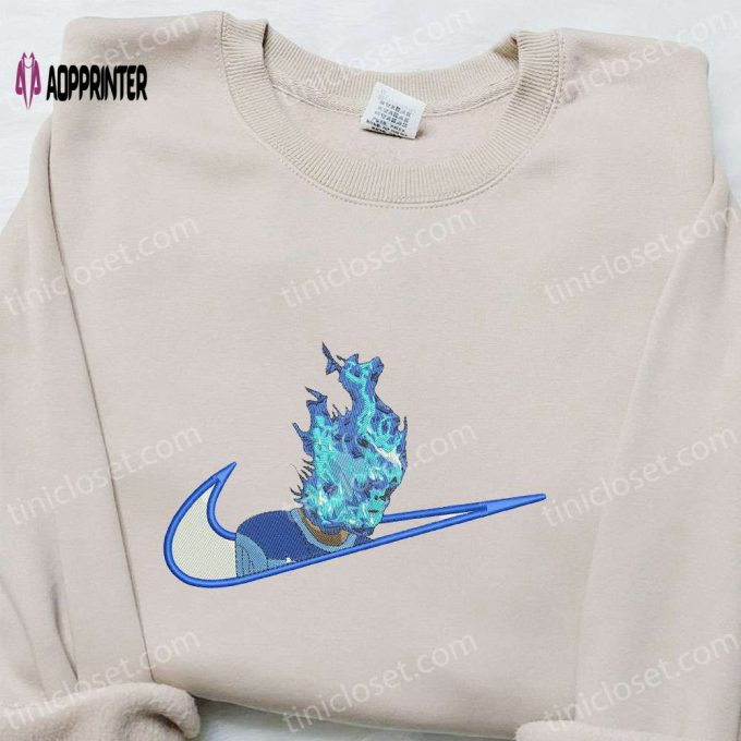 Blue Fire x Swoosh Embroidered Hoodie & Halloween Nike Inspired Shirt Collection